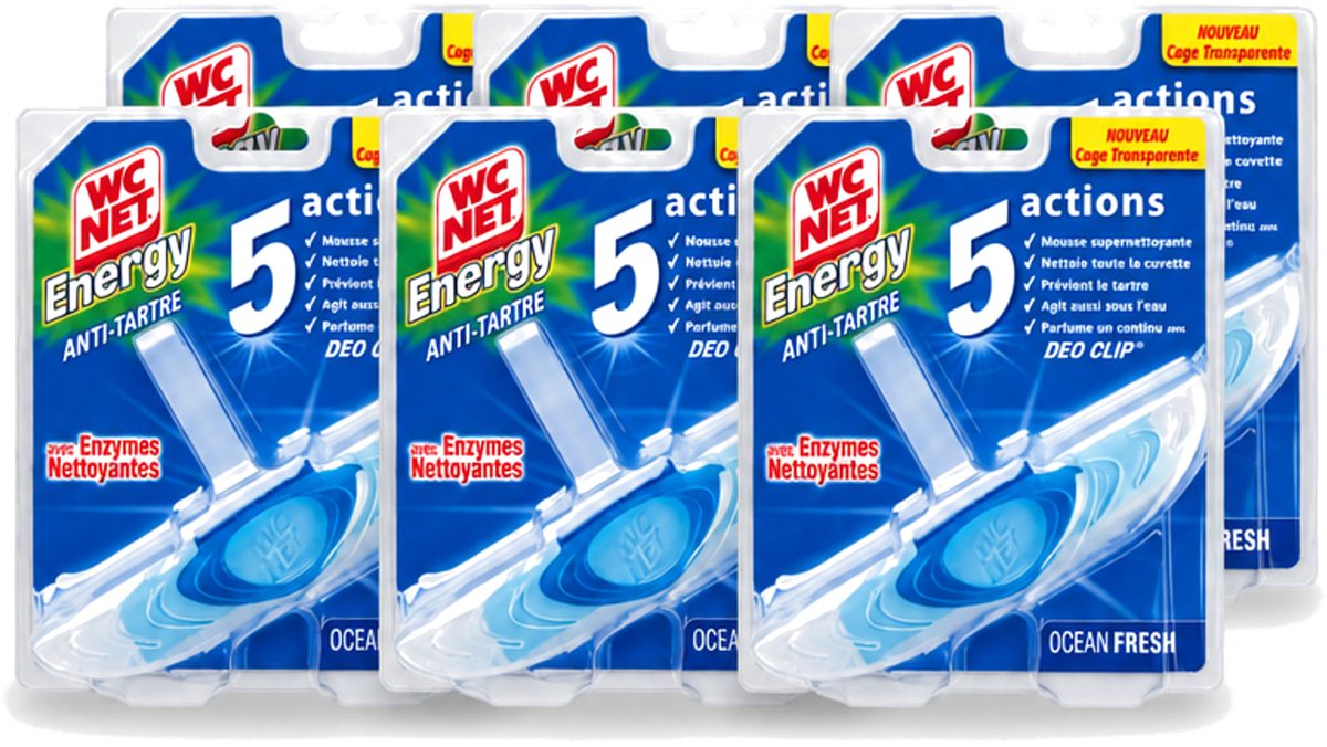 6 x WC Net - Toiletblok - Ocean Fresh - 1 Blokje - Voordeelverpakking - 6 stuks