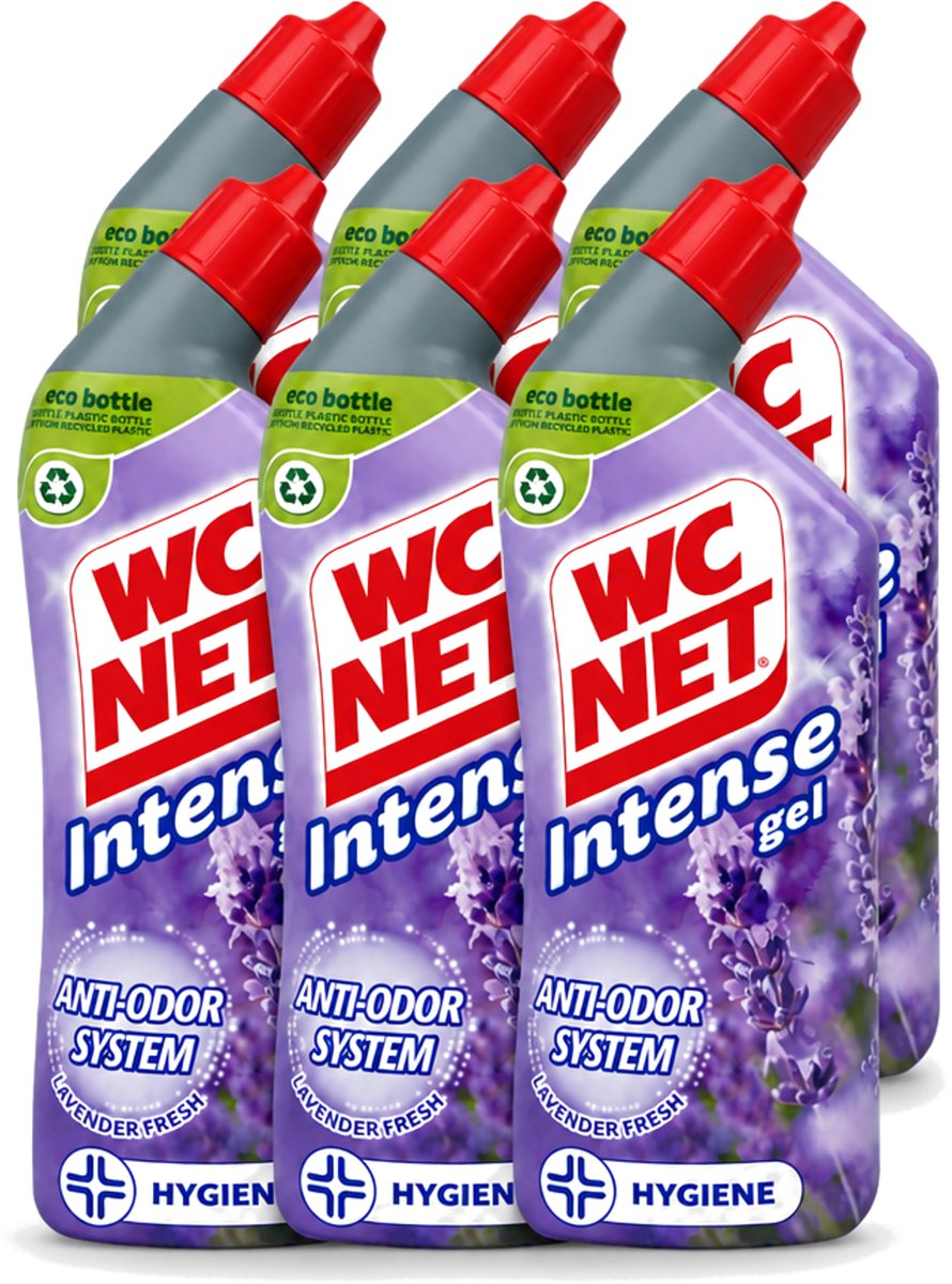 6 x WC Net - Toiletreiniger - Gel - Lavendel - Gerecycled Materiaal - 750 ml - Voordeelverpakking - 6 stuks