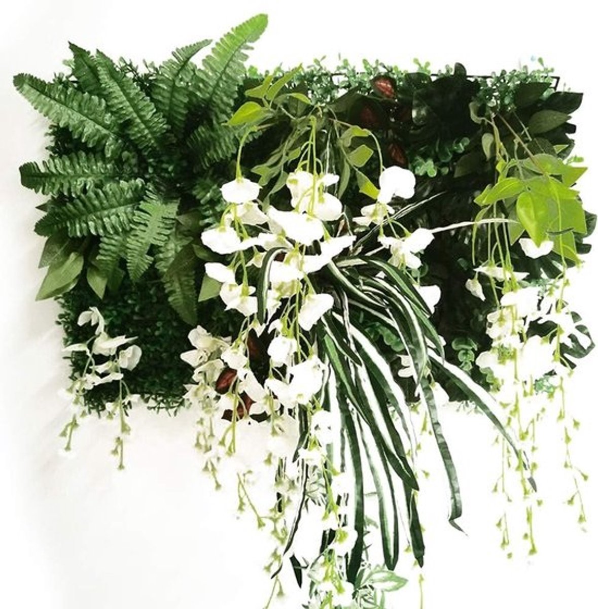 Kunstgraswandpaneel - Decoratiegras - Binnendecoratie - UV-bestendig ontwerp - 100 x 100 x 1 cm - Groen