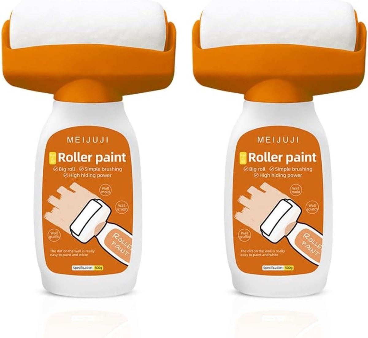 Witte muurverf voor het herstellen van muren, muur reparatie roller en verf voor beschadigingen