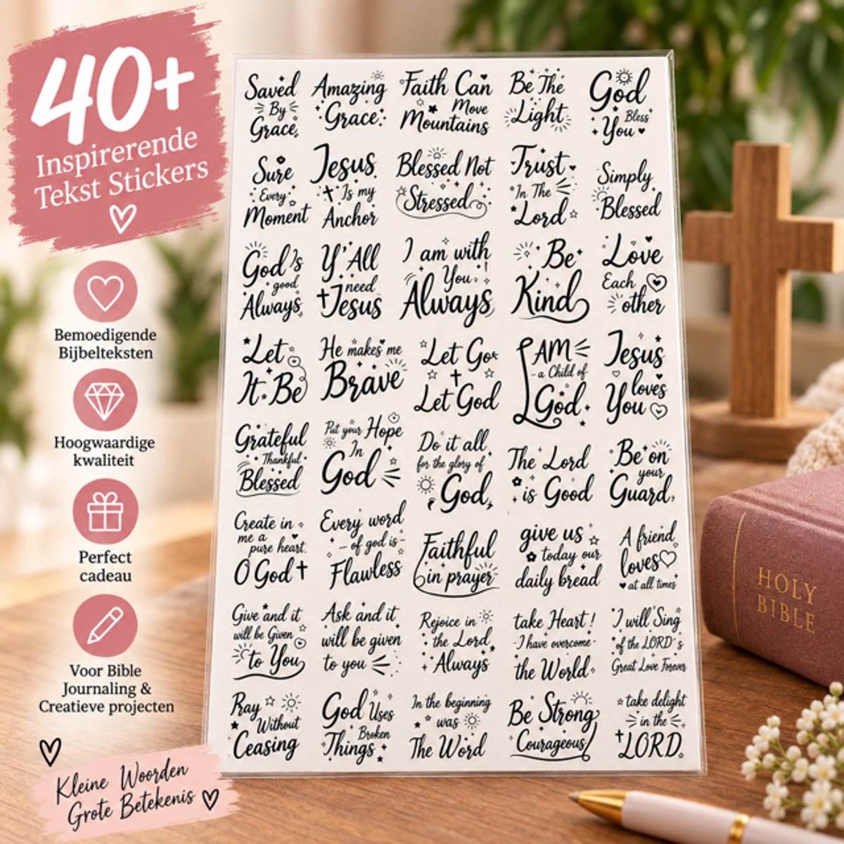 VANDAAG VERZONDEN - 180 STUKS - Sticker - 3-4cm - Bijbel Journaling - Christelijk - Jezus - Stickers Autostickers School Laptop