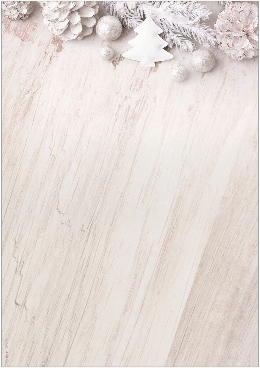 Sigel kerst designpapier Rustic White, A4, 90 g/m², 25 vel
