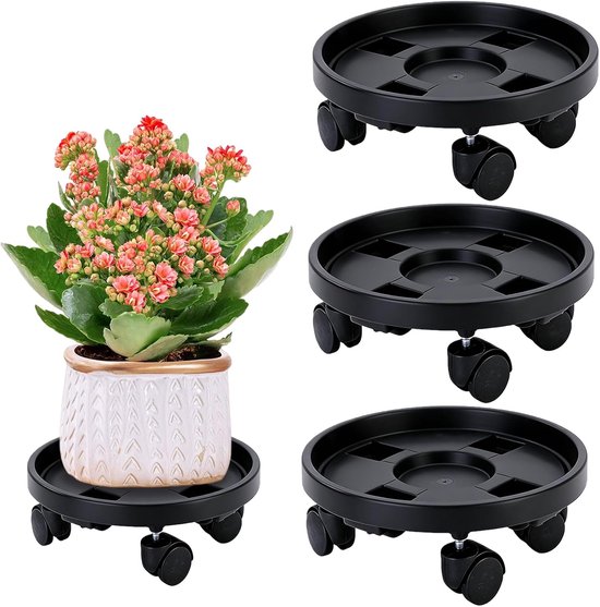 Plantroller 30 cm - rond - weerbestendig - ideaal voor grote planten - ShopVlot