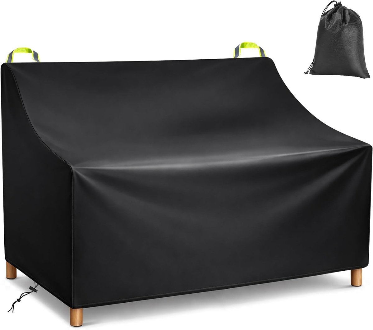 Beschermhoes voor 2-zits Tuinbank met Ventilatieopeningen, Waterdicht, Winddicht en UV-bestendig, Robuust Oxford Stof, Ideaal voor Buitengebruik (134 x 66 x 89 cm)