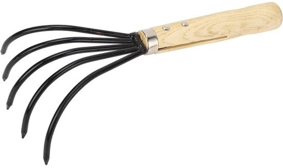 Handhark - 5 tanden - Ergonomische handgreep - Klauwtuinhark - cultiveren, frezen en beluchten van de bodem - Comfortabele grip - Eenvoudig te gebruiken - Tuinaccessoire