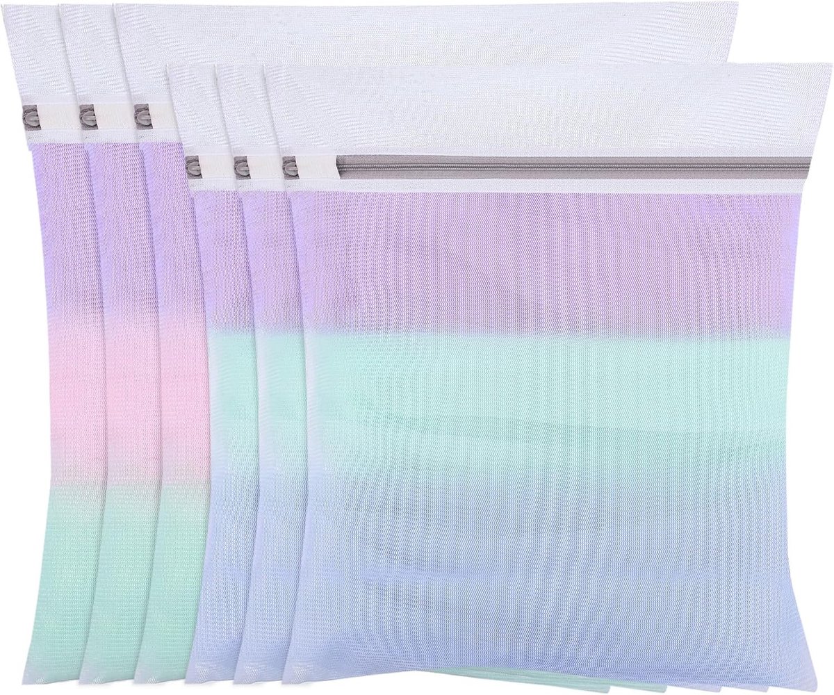 Wasnet voor wasmachine - 6 stuks fijnmazige waszakken met ritssluiting in 2 maten voor overhemden, ondergoed en babykleding
