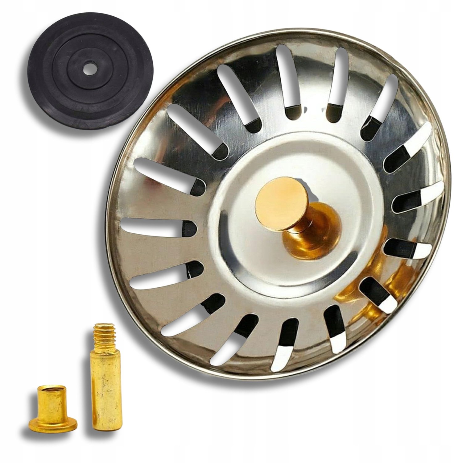 Merkloos Metalen Zysteine Stop voor Spoelbak - 7.8 cm Diameter
