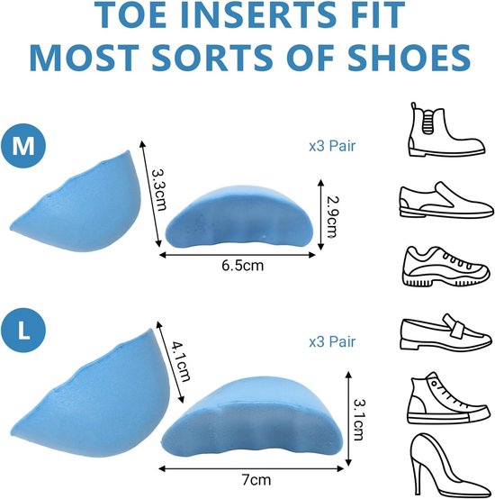Inlegzolen voor Grote Schoenen - 6 Paar Comfortabele Zolen voor Hakken, Dresschoenen en Platte Schoenen, Verlichting van Voetpijn en Ondersteuning voor Mannen en Vrouwen — afbeelding 5