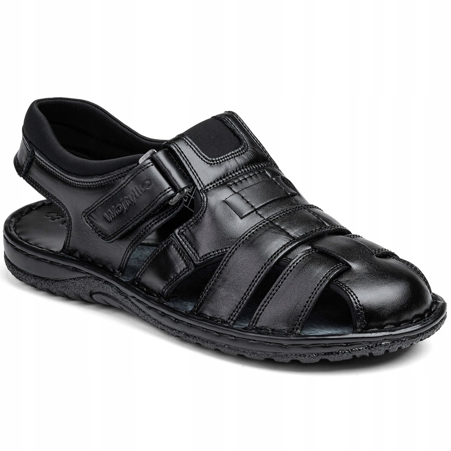 Wojtyłko Heren Sandalen Leer Comfortabel Zwart