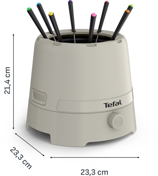 Tefal Fondue ThermoRespect, Elektrisch Fondueset voor 8 Personen, 1,5 L, Boekweit, EF271AF0 — afbeelding 4