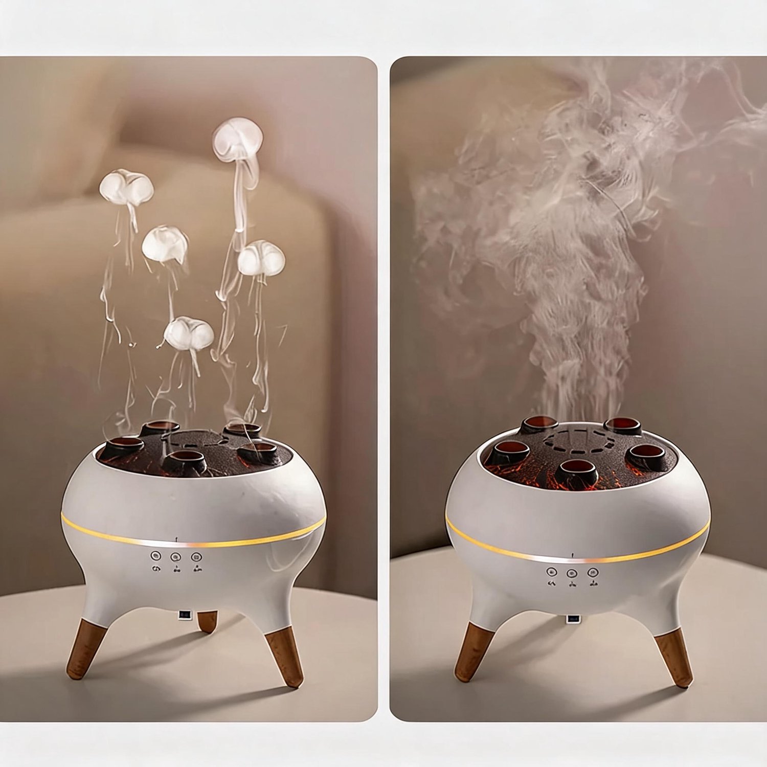 Ultrasone Luchtbevochtiger - 250ml - Aroma Diffuser - Jellyfish Mist - 5 Sproeiers - 7 Kleuren LED - 2 Nevelstanden - Timer 4/8 Uur - Stil tot 35 dB - Voor Slaapkamer thumbnail 3