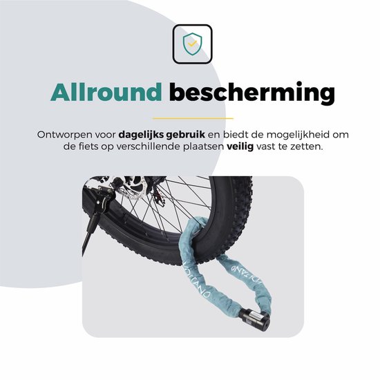 Voltano ART2 Kettingslot - Ice Blauw - 100 CM - ART 2 Slot Goedgekeurd Voor De Fietsverzekering — afbeelding 5