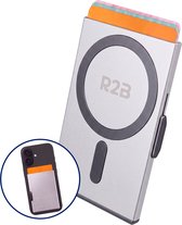 R2B Pasjeshouder uitschuifbaar geschikt voor MagSafe - 3 Pasjes - RFID Bescherming - Wallet Kaarthouder voor Mannen & Vrouwen - Telefoon Pashouder - Ceditcardhouder - Zilver