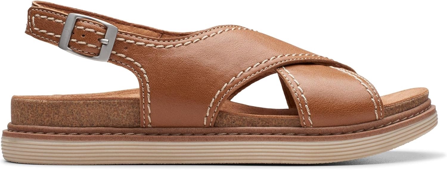 Clarks Dames Arwell Sling Sandalen Leer Tan