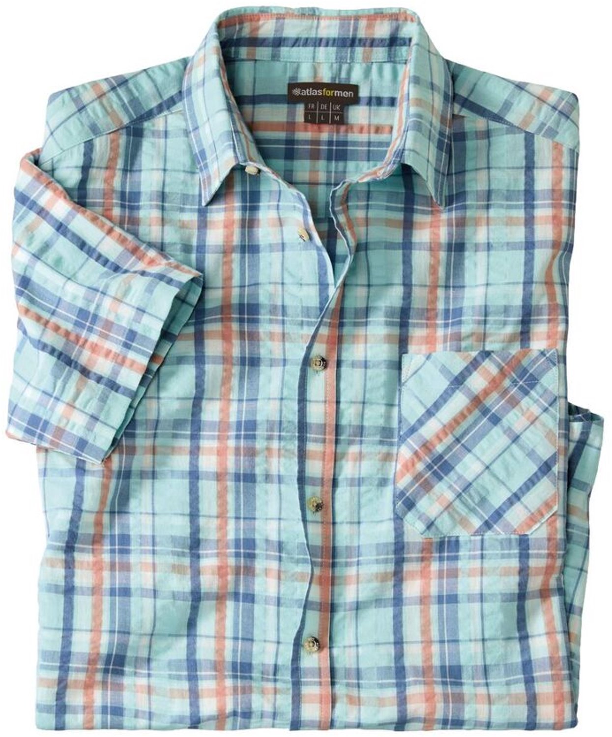 ATLAS FOR MEN - Overhemd met kreukeffect - Heren - Verkrijgbaar in grote maten - XL