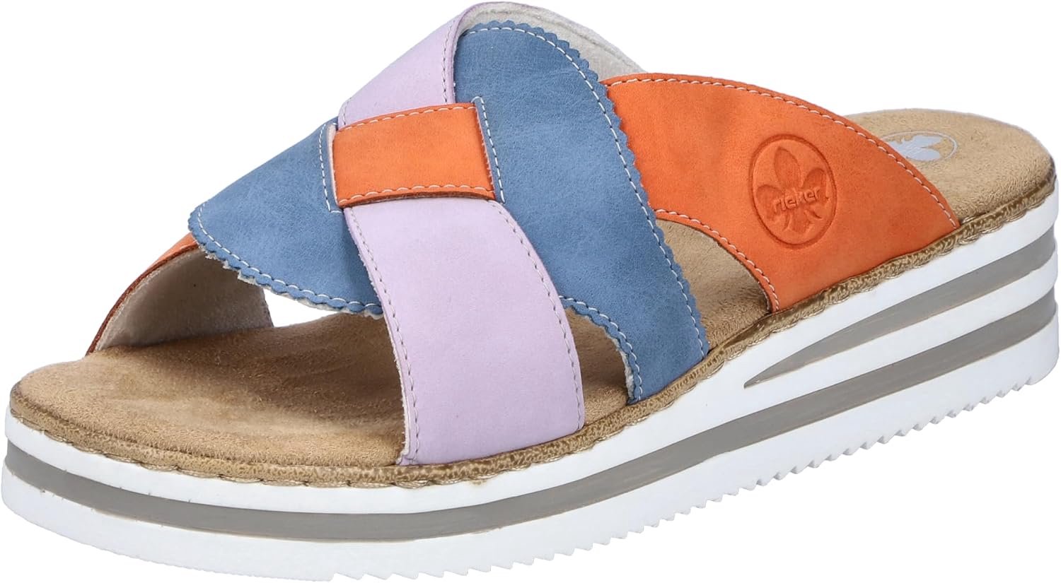 Rieker V0260 Dames Mules Comfortabele Multi-Kleur Schoenen Multicolor