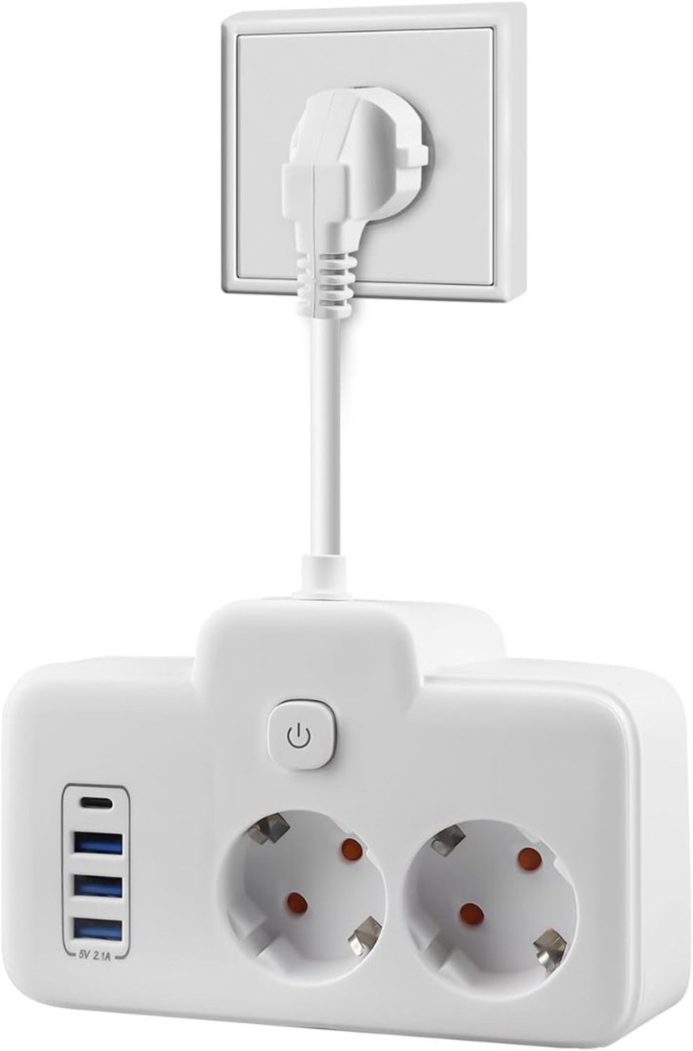 Dubbele Stekker voor Stopcontact - Tweeweg Stekker - Verdeelstekker - Stopcontact Splitter - Wit