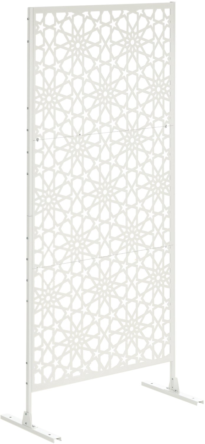 Outsunny privacyscherm voor buiten - Staal - 92x45x198cm - Wit