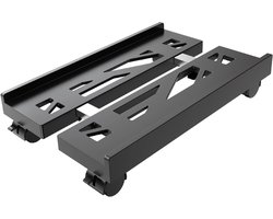 Mobiele CPU-standaard met 4 Wielen - Verstelbare en Geventileerde Computerlade voor Onder het Bureau - Computer Desktop Stand - Game Desktop CPU Wagen - Zwarte Kunststof Computerverhoger