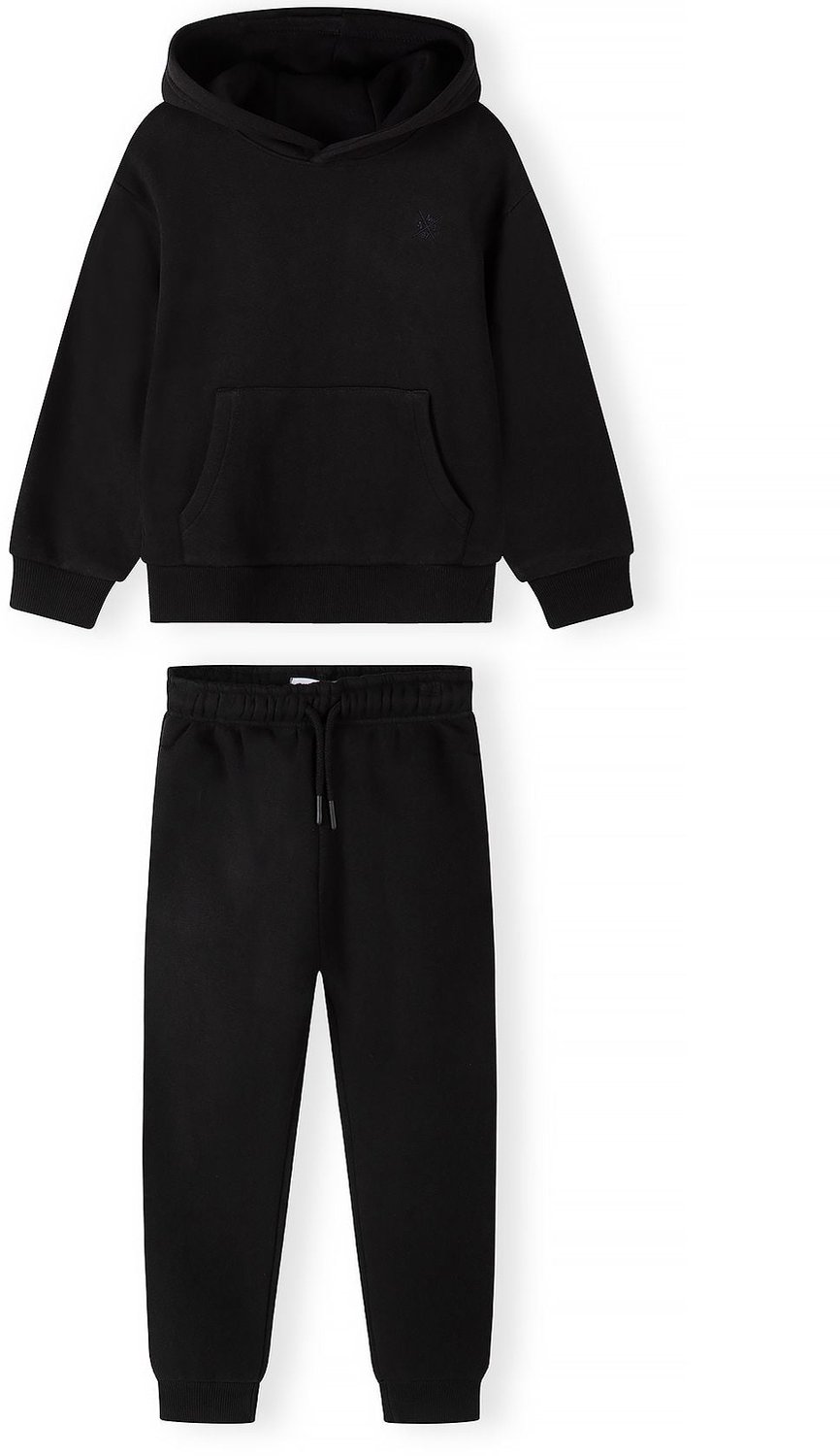Minoti trainingspak jongens – hoodie met borduursel – smalle broek – zwart