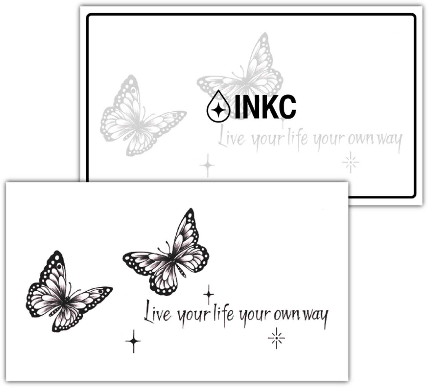 INKC - Tijdelijke Tattoo - Live your Life your own Way - Nep Tattoo - Plak Tattoos - Blijft tot 2 weken - 7 x 12cm