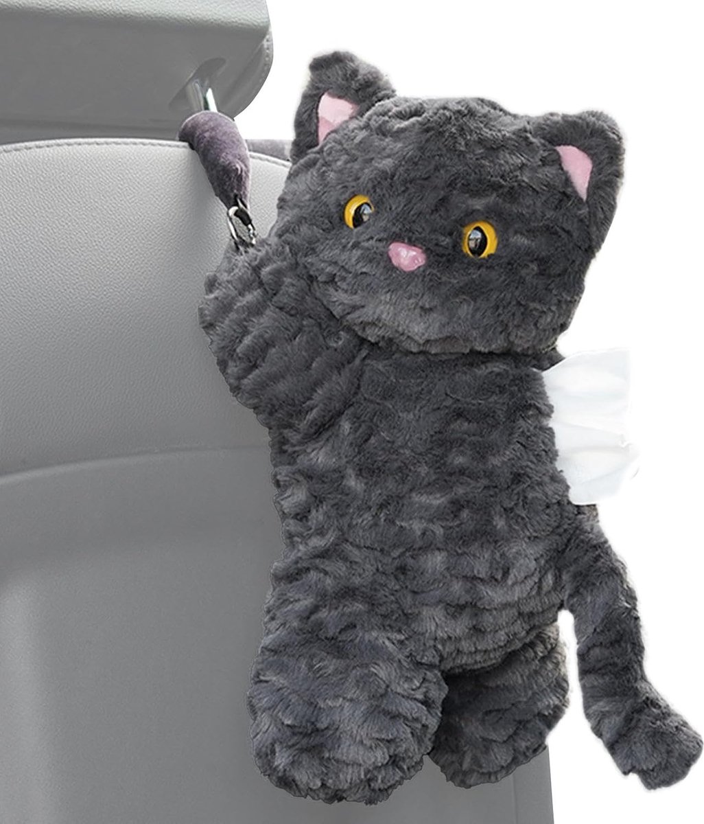 Zakdoekhouder Auto - Servettenhouder Pluche - Auto Interieur - Schattig Dieren Design - 37 x 24 cm - Multicolor