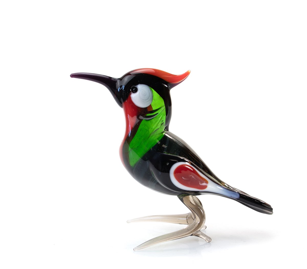 Glazen Specht - Decoratief Vogelbeeld van Glas - Woondecoratie