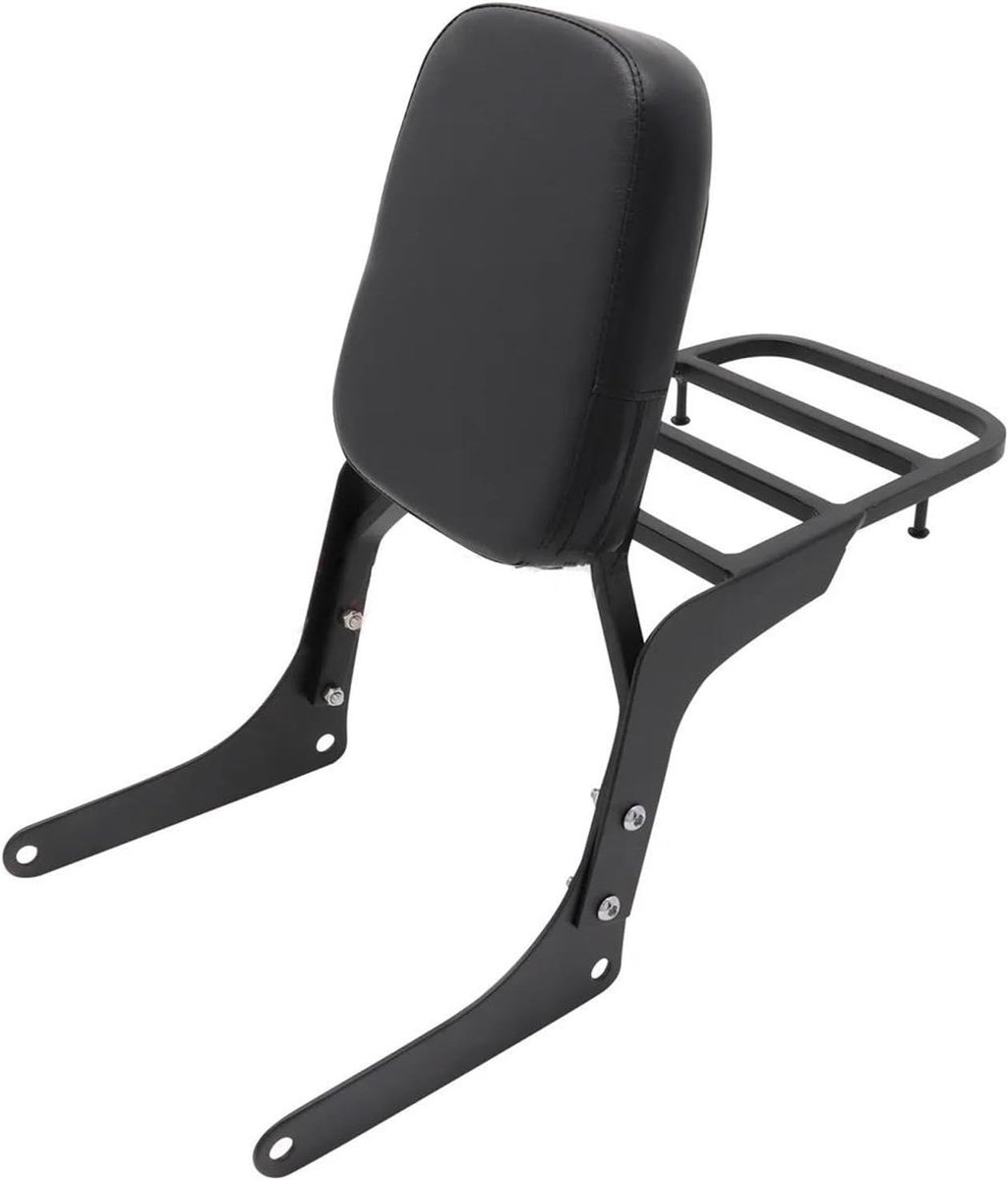 Motorfiets Rugsteun - Bagagedrager Kussen - Comfortabel Rijden - Verstelbare Passagierssteun - 2.6 kg - Zwart