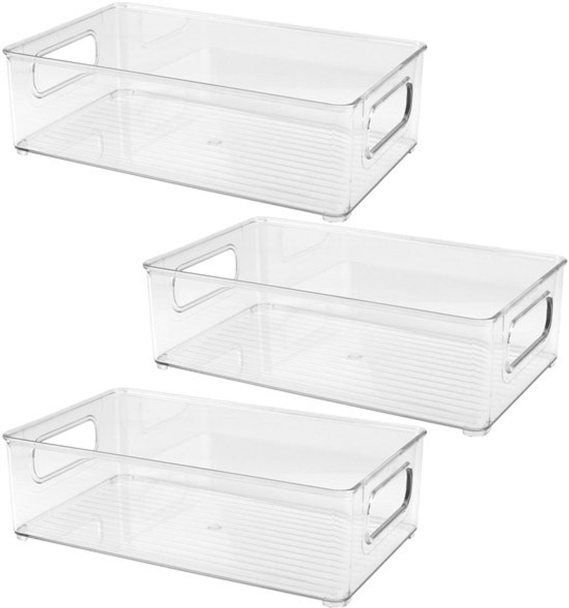 Allecto - Koelkastorganizer - stapelbaar - transparant - koelkastbox - set van 3