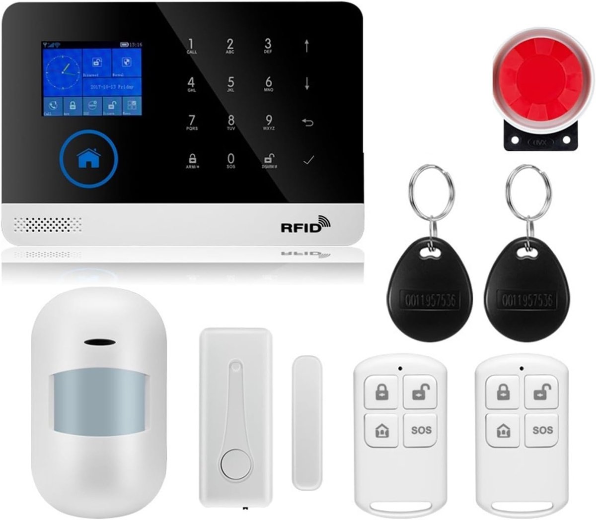 Alarmsysteem Touchscreen - Inbraakbeveiliging GSM - Huis Beveiligen - Uitbreidbaar met sensoren - 25 x 15 x 15 cm - Zwart