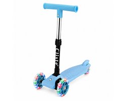 Cliste Kinderstep - 3 wielen Step - Speelgoed voor kinderen van 3+ - tot 50kg - LED verlichting in de wielen - hoogte verstelbaar 65-70-75-80 cm - Blauw