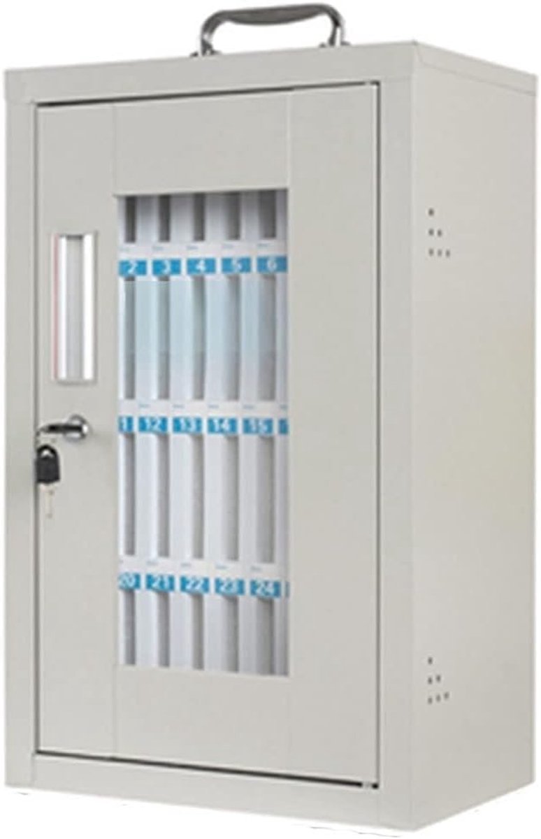 Telefoonkluis - Opbergkluisje - Veilig opbergen - Roestvrij staal - 48 vakjes - Zilver