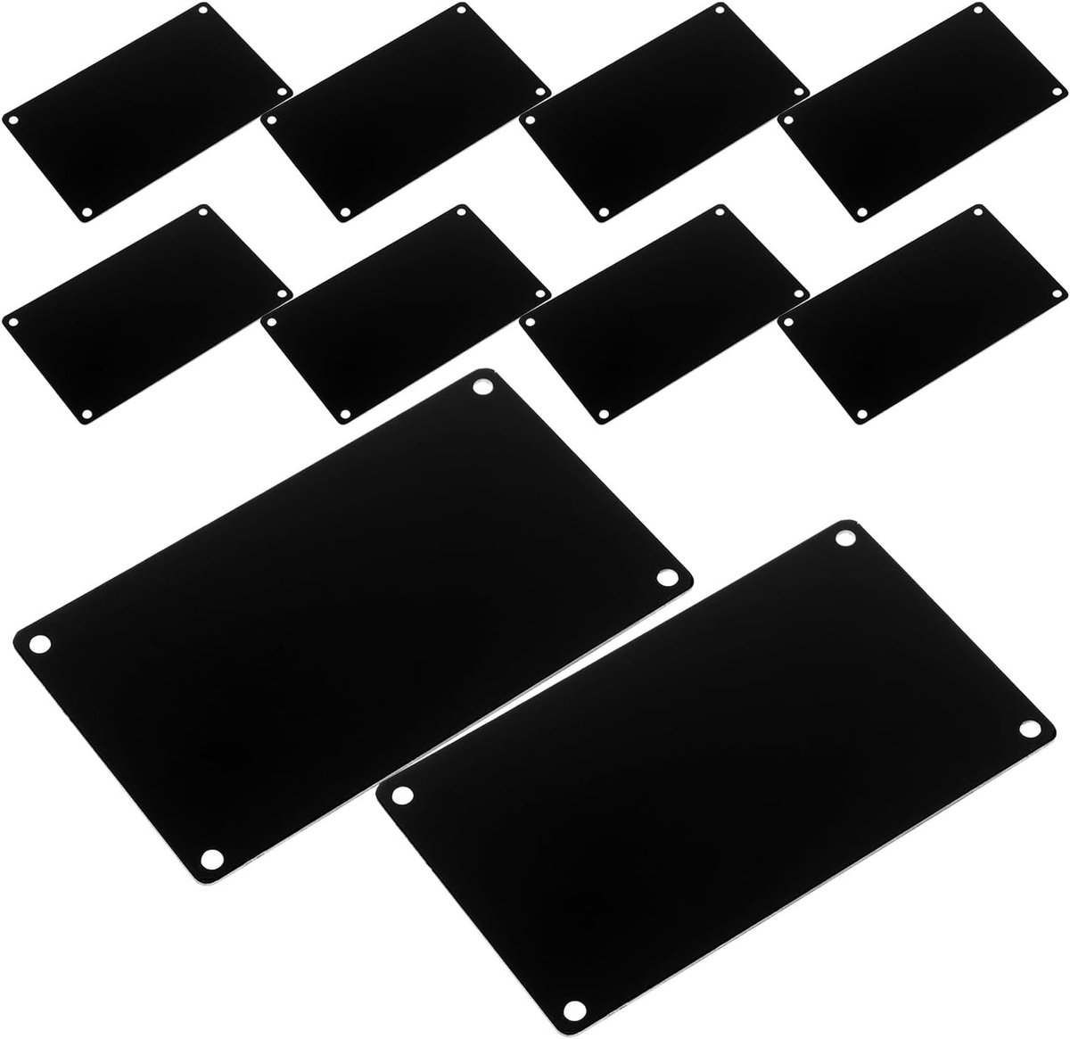 Naamplaten Metaal - Graveerplaten Naamplaatjes - Identificatie Personaliseren - Aluminium Duurzaam - 10x6 cm - Zwart