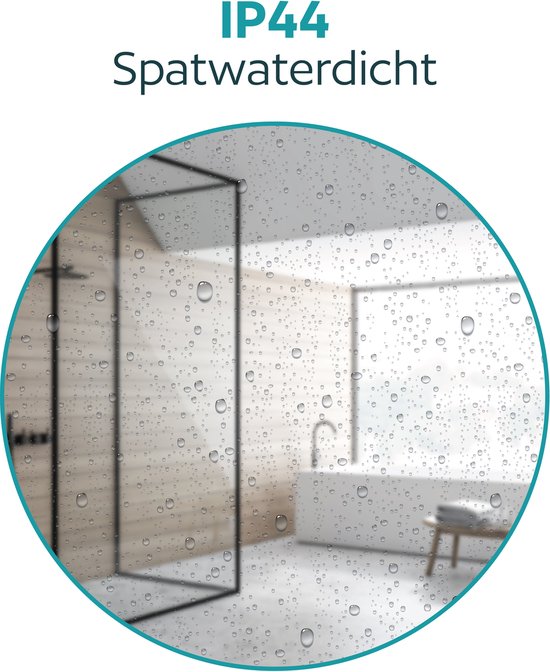 IP44 spatwaterdichte ronde plafondlamp in een badkamer.