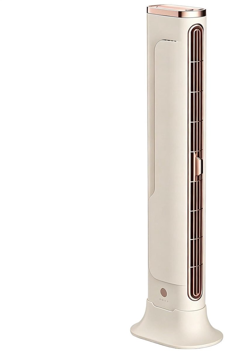 LISM-Desktop airconditioner - 37,7 cm draagbare torenventilator | Gevlochten luchtkoeler van ABS-kunststof - Geen slang nodig, stille mini-airconditioner voor slaapkamers, kantoren, huizen, auto's en kamperen (gebroken wit)