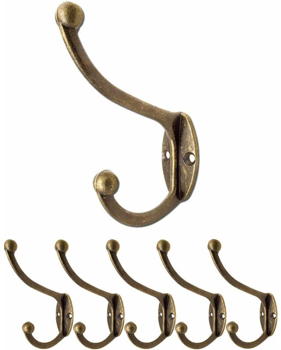 YAGXIG Haken - Vintage Haken - Bronzen Haken - Garderobehaken - Grote Haken - Pak van 5