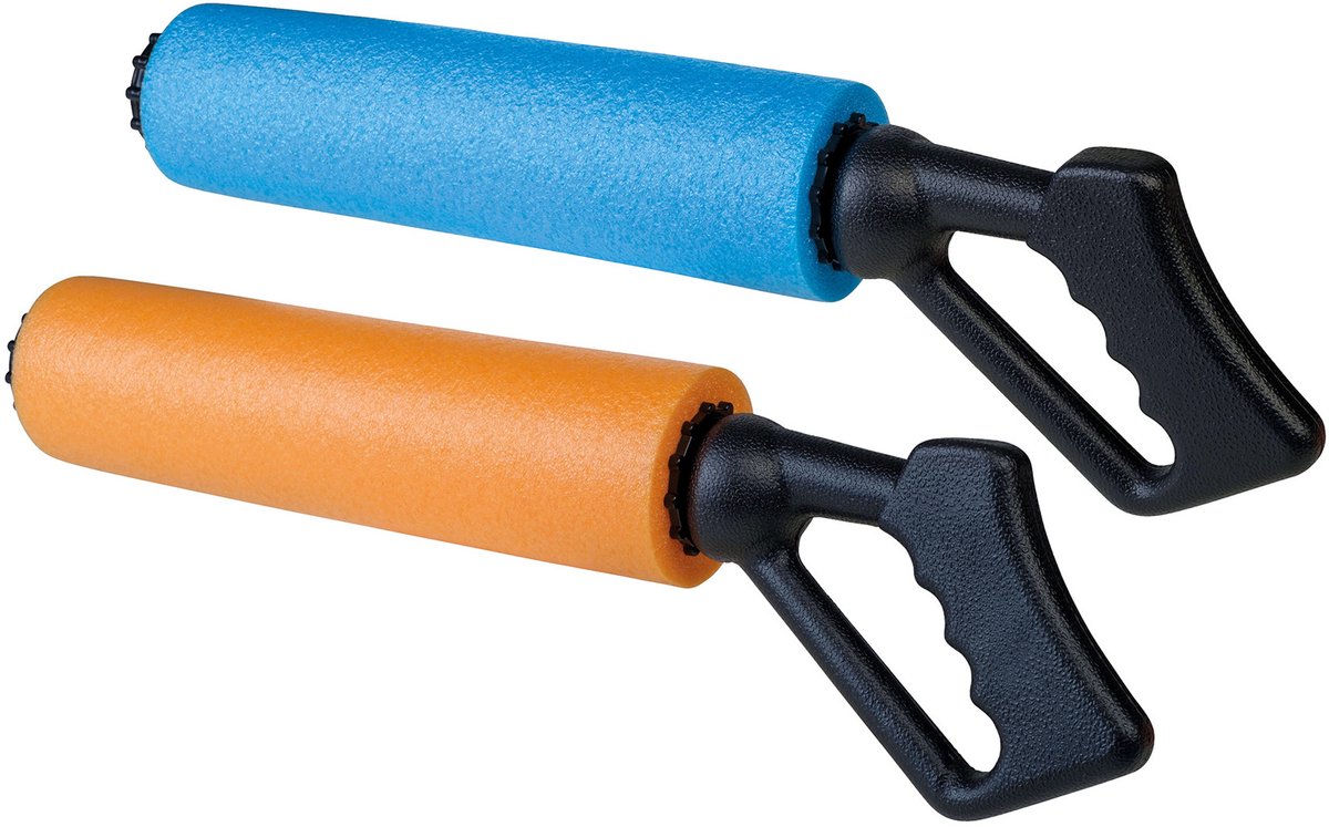 Waterpistool spuit - 6x - foam - 45 cm - met handvat en 2 spuitstanden - waterspeelgoed