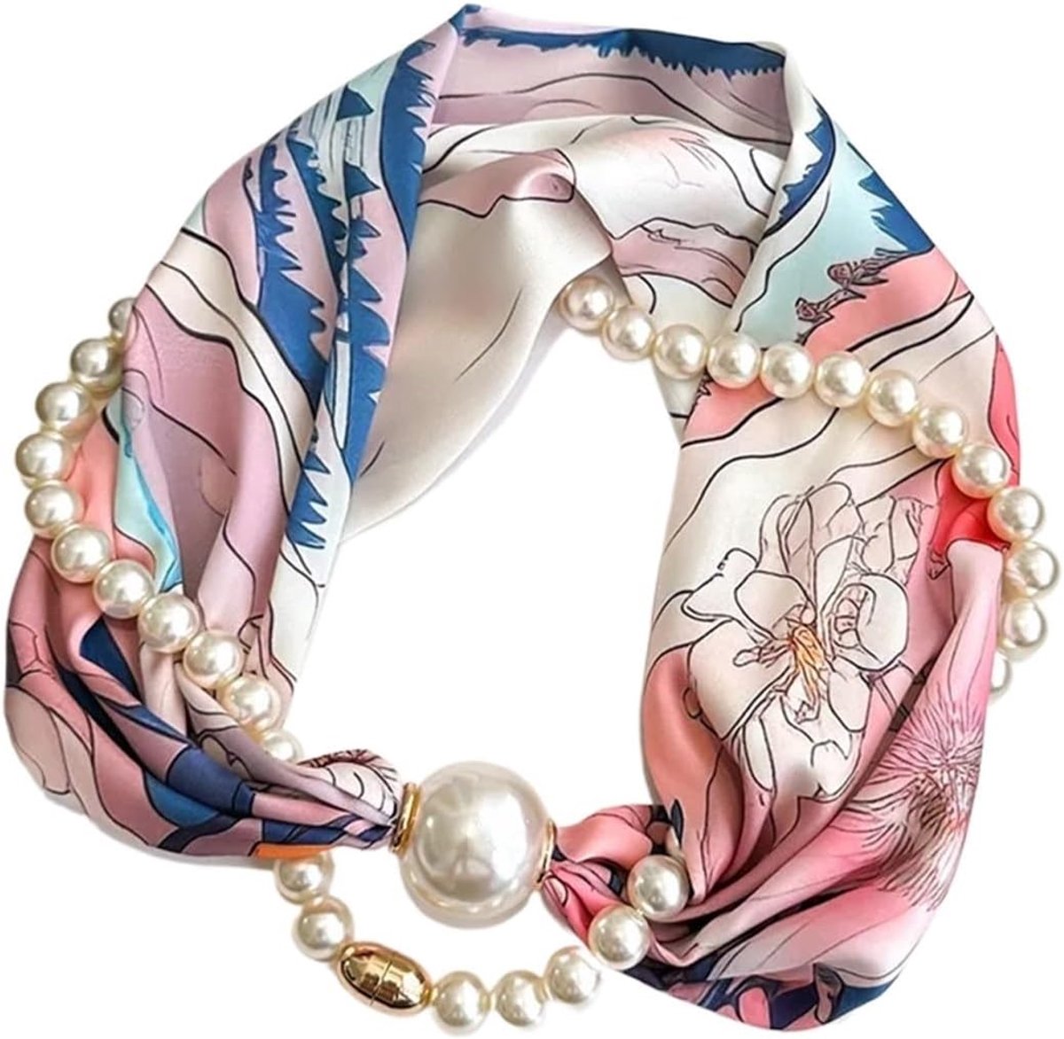 Dames sjaal - Nekdecoratie strik - Outfit completeren - Magnetische sluiting - Klein vierkant - Diverse kleuren