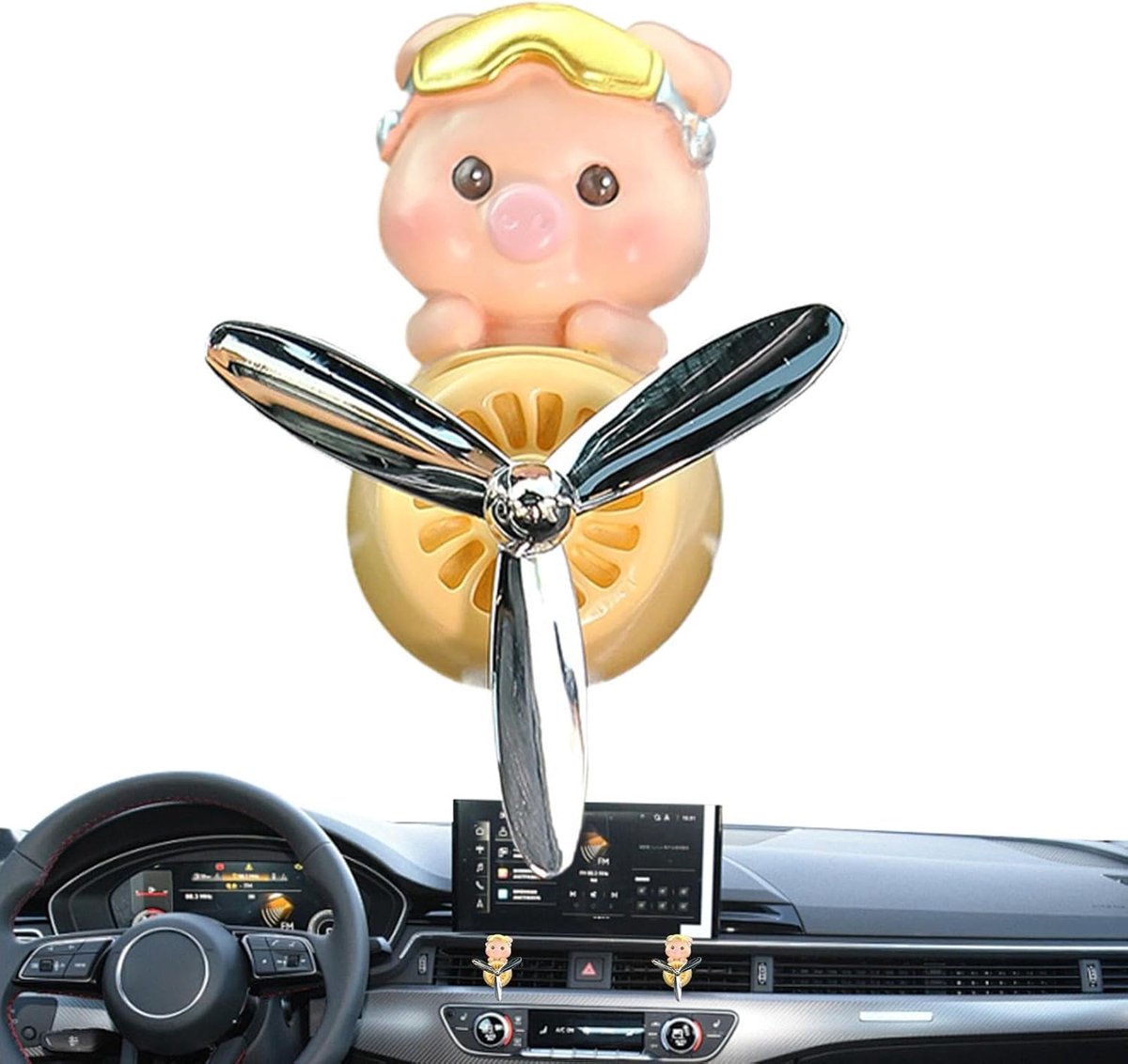 Auto Luchtverfrisser - Ventilatieclip - Auto Interieur - Vliegtuig Ontwerp - 5x6x8cm - Grijs