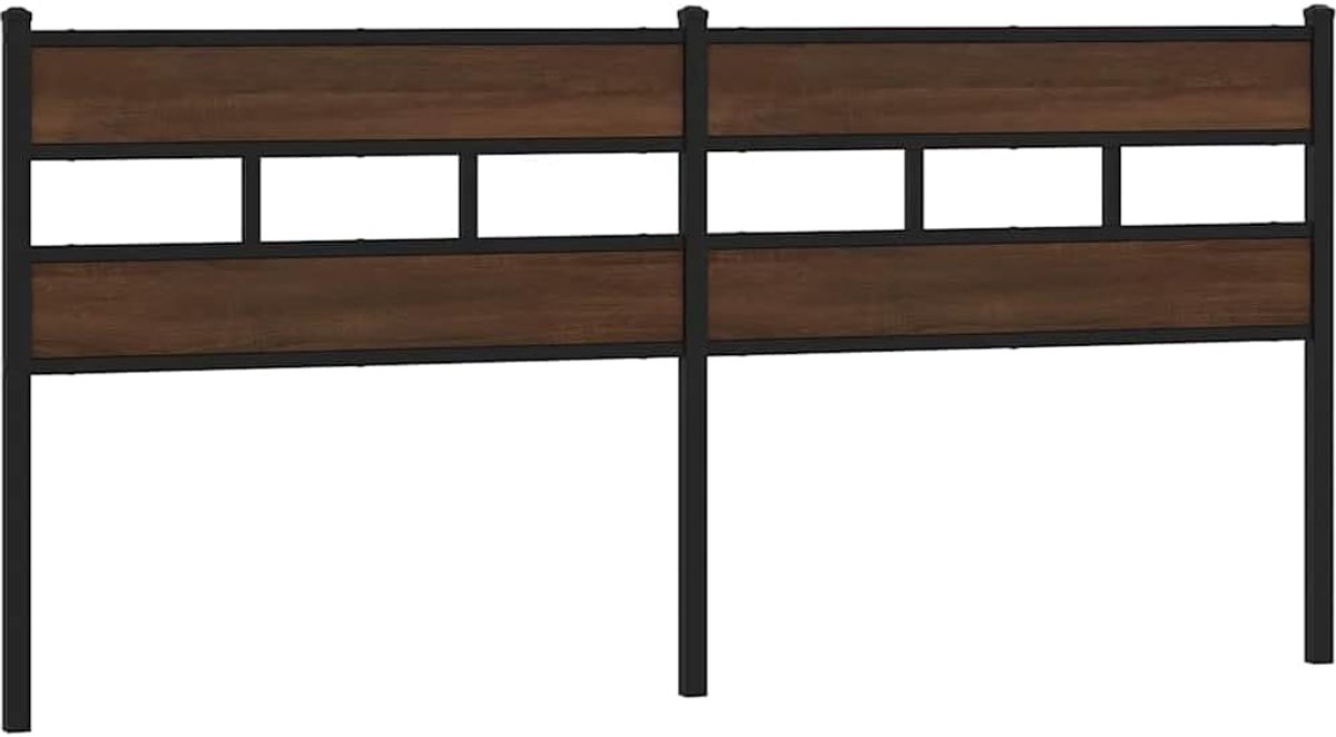 Hoofdbord Bed - Bedhek Achterwand - Ontspannen in Bed - Stevige Stalen Constructie - 187 x 92 cm - Bruin Eiken