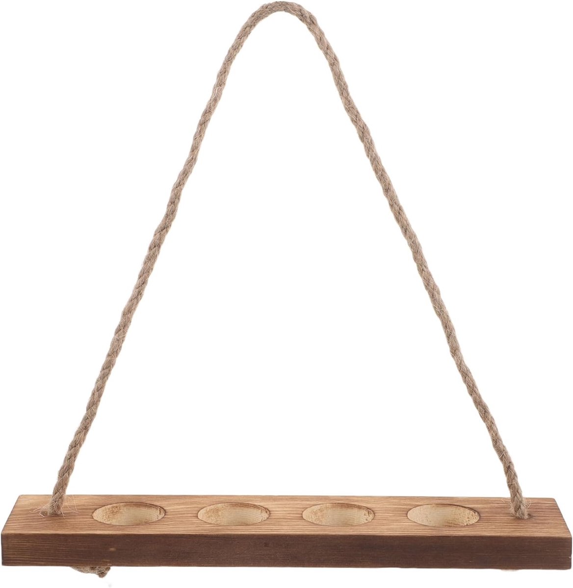 Houten stekhouder - Glazen buizen - Planten vermeerderen - Wandmontage ontwerp - 20 x 19 cm - Lichtbruin