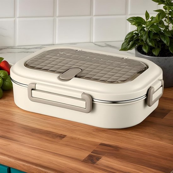 Isolerende Lunchbox - Warmhoud Bak - Maaltijd Meenemen - Roestvrij Staal - 24 x 17 x 8 cm - Zwart — afbeelding 4