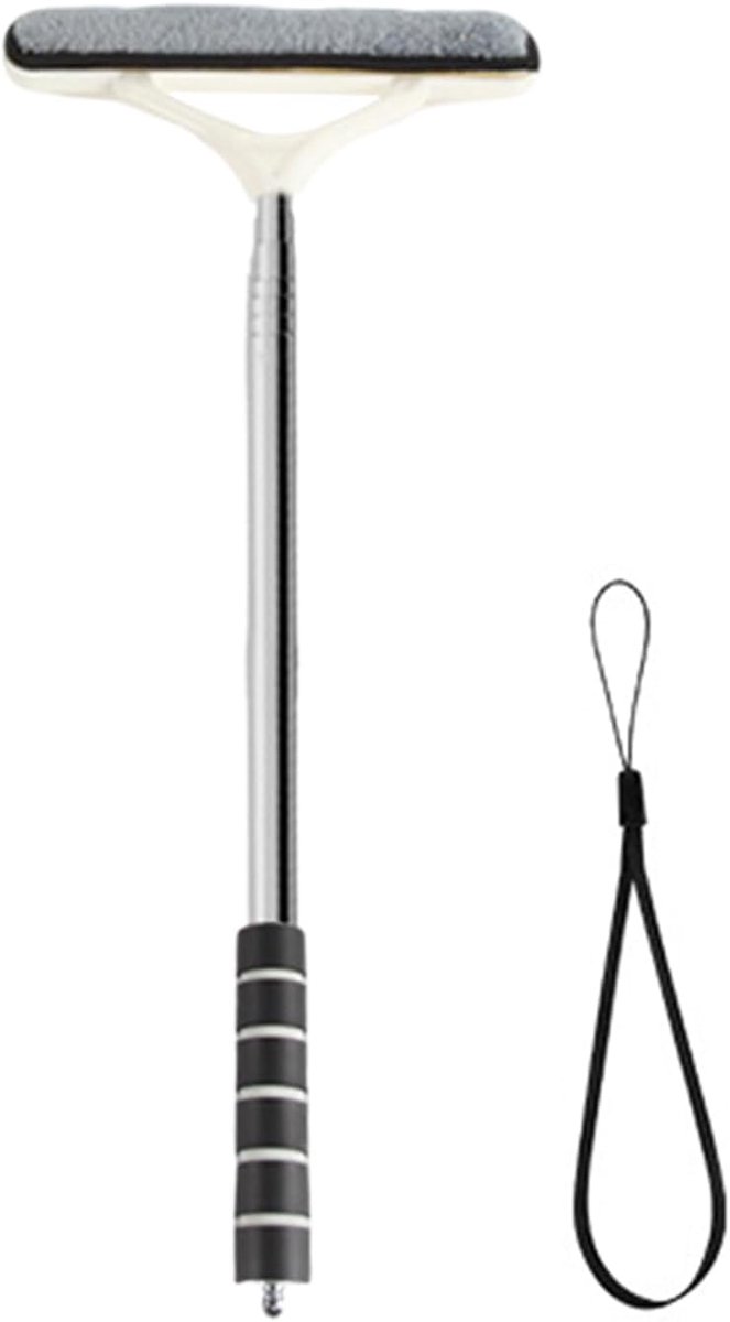 Ruitenreiniger Hulpstuk - Reinigingsstok Glas - Auto en Huis - Uitschuifbaar Bereik - 53-103 cm - Zwart