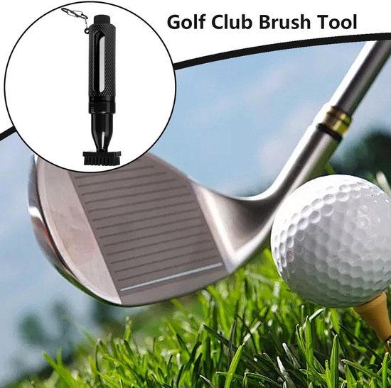 Golfclub Reinigingsborstel - Golfborstel Groefreiniger - Golfclubs Schoonmaken - Met Water Reservoir - 22 x 5 x 4 cm - Zwart — afbeelding 3