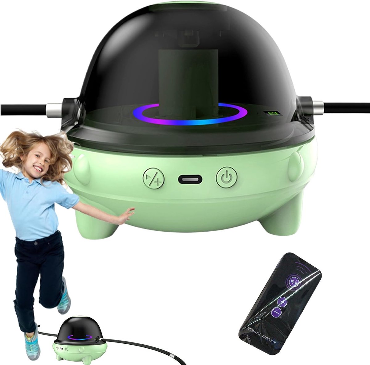 Elektrische Springtouwmachine - Digitale Touwtjespringer - Fitness Training - 10 Snelheden Instelbaar - 13 cm - Groen