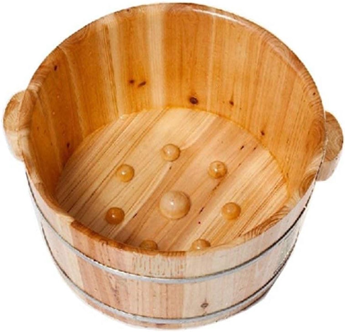 Houten Voetbad Emmer - Pedicure Kuip - Ontspannen Voetenbad - Natuurlijk Cederhout - 30x21cm - Houtkleur