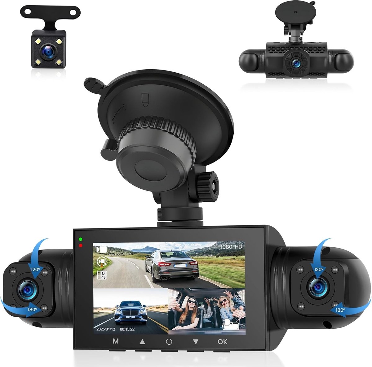 Dashcam - 4-Kanaals - 360 Graden Opname - Hoge Resolutie - Voor Auto's
