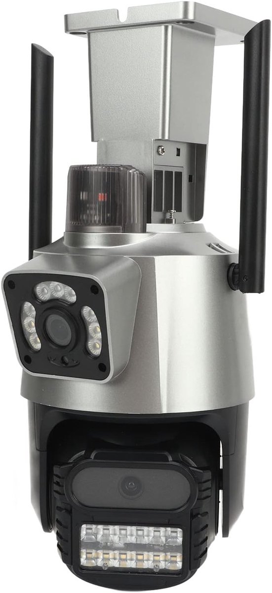 Draadloze Buiten Beveiligingscamera - PTZ Camera WiFi - Huisbeveiliging - Dubbele Scherm Monitoring - 4MP - Wit