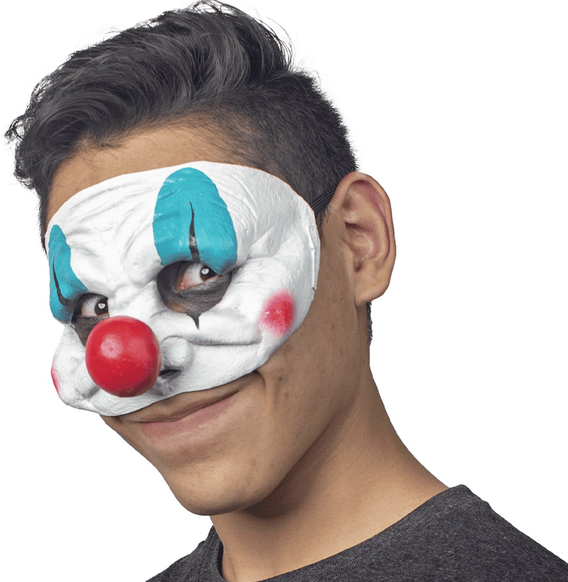 Partychimp Halfmasker Happy Clown Halloween Masker voor bij Halloween Kostuum Volwassenen Carnaval - Latex- One Size