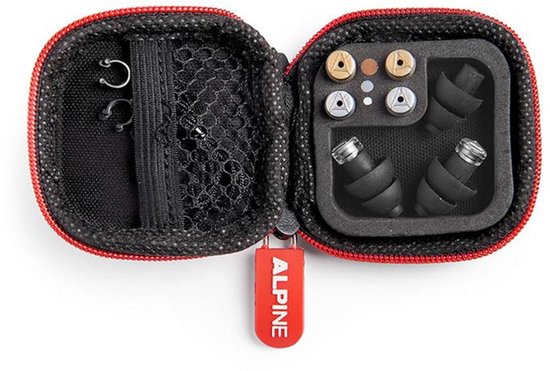 Zwart Alpine MusicSafe Pro etui met oorpluggen en filters.